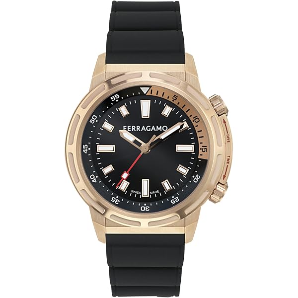 Amazon.com: Ferragamo F-80 GMT Worldtime Collection Luxury Mens